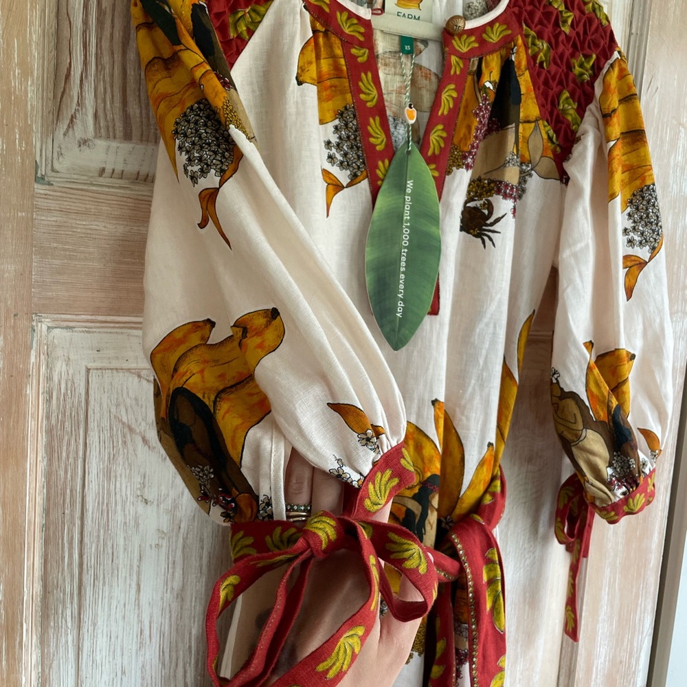 NWT Farm Rio Off White Mermaid Dress Midi Length - Picture 9 of 12